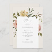 ワイルド花模様メニューカード メニュー (正面/裏面)