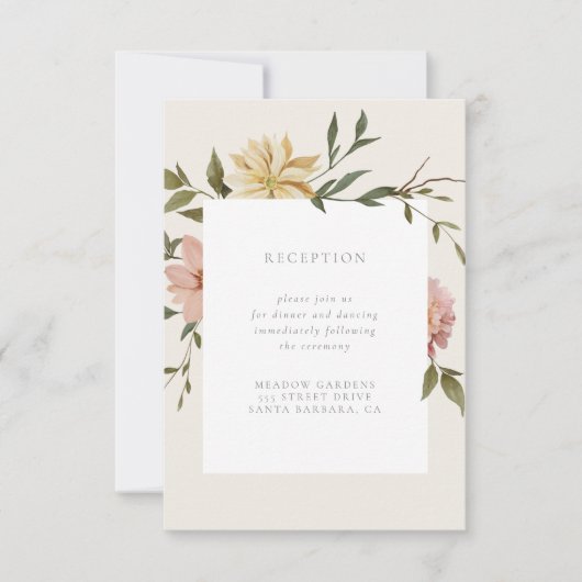 ワイルド花模様披露宴挿入カード 出欠カード (正面)