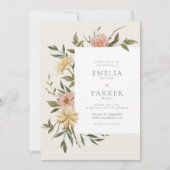 ワイルド花模様招待状 招待状 (正面)