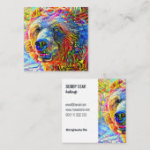 ワイルド芸術的ブラウンベアポートレートテンプレート    スクエア名刺 (正面/裏面)