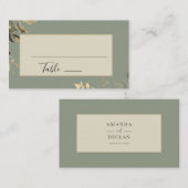 ワイルド葉セージグリーンフローラ結婚ズ プレイスカード (正面/裏面)