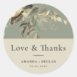 ワイルド葉セージグリーンフローラ結婚ズ ラウンドシール