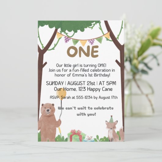 ワイルド誕生日待ち時間: 1年の誕生日の招待 招待状 (スタンド正面)