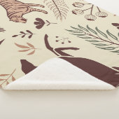 ワイルド調和 – ラグジュアリーアニマル&ボタニカル シェルパブランケット (3/4)