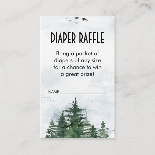 ワイルド赤ちゃんシャワーおむつラッフルインサート 名刺 (正面)