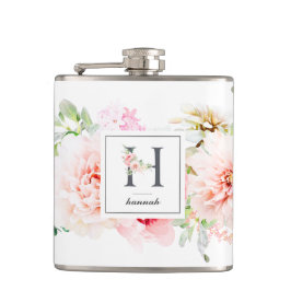 ワイルド赤面植物文字Hモノグラム フラスク