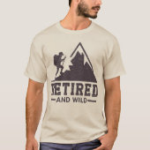 ワイルド退職したハイカーシルエット Tシャツ (正面)