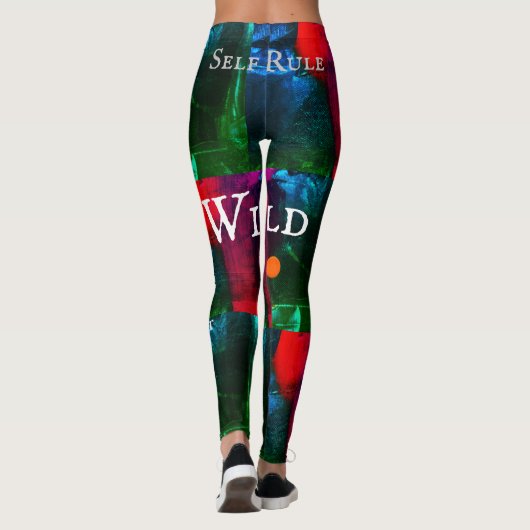 ワイルド通りアートアーバンレッドブルーグリーンファッション レギンス (裏面)