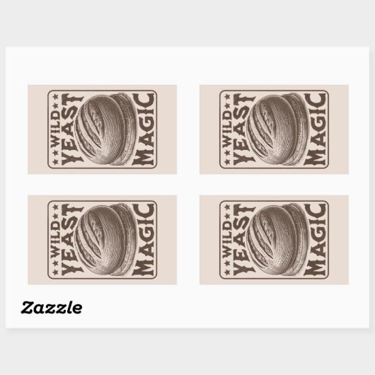 ワイルド酵母魔法ソース生地パンベーキング愛好家 長方形シール (シート)