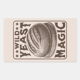 ワイルド酵母魔法ソース生地パンベーキング愛好家 長方形シール