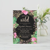 ワイルド金ゴールドLeopardプリント離れ 招待状 (スタンド正面)