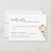 ワイルド開花フローラウェディングRSVPカード 招待状 (正面)