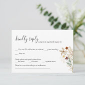 ワイルド開花フローラウェディングRSVPカード 招待状 (スタンド正面)