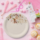 ワイルド開花フローラブーケウォータカラー ペーパープレート (パーティー)