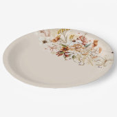 ワイルド開花フローラブーケウォータカラー ペーパープレート (アングル)