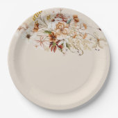 ワイルド開花フローラブーケウォータカラー ペーパープレート (正面)