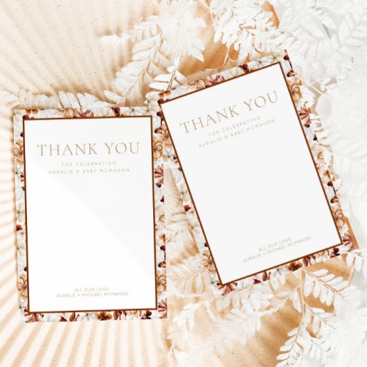 ワイルド開花素朴フローラサンキューカード ノートカード