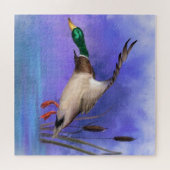 ワイルド飛んでいるマラードダックジグソーパズル ジグソーパズル (横)