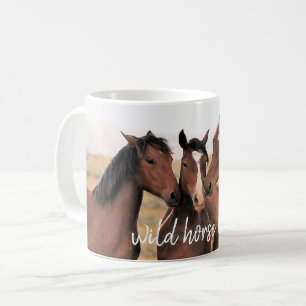 ワイルド馬好き コーヒーマグカップ