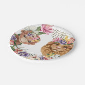 ワイルド1かわいいサルのサファリ誕生日の男の子の子 ペーパープレート (アングル)