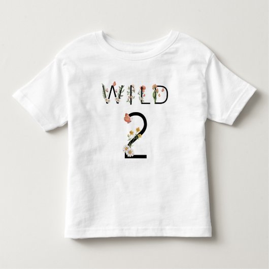 ワイルド2ワイルドフラワーズ2歳の誕生日 トドラーTシャツ (正面)