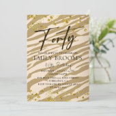 ワイルド40歳誕生日 フォーティー ゴールド 誕生日招待状 招待状 (スタンド正面)