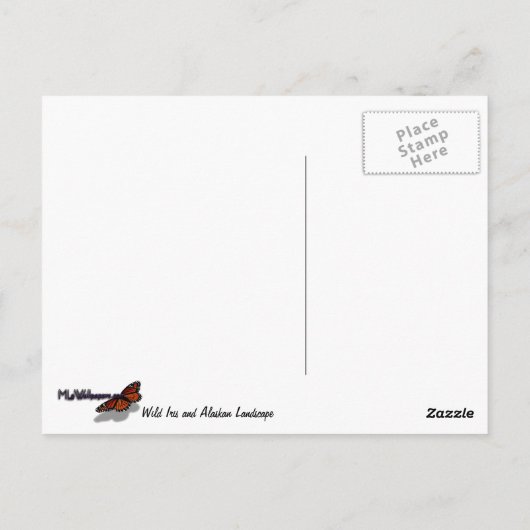 ワイルド・アイリス・アラスカ風景 ポストカード (裏面)