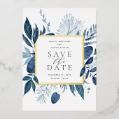 ワイルド アジュール箔押し Save the Date カード (正面)