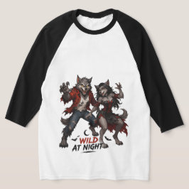 ワイルド・アット・ナイト 狼男カップル Tシャツ
