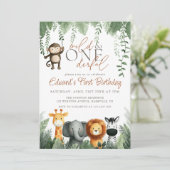 ワイルド アンド ワンダフル ジャングル 1歳の誕生日 招待状 (スタンド正面)