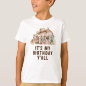 ワイルド・ウェスト・カウボーイ誕生日だよみんな! Tシャツ (正面)