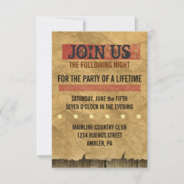 ワイルド·ウェスト·ワンデッド·バーバルミツワー·パーティー·カード 招待状