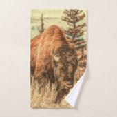 ワイルド ウッドランド バイソン バスタオルセット (ハンドタオル)