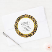 ワイルド&エキゾチックなヒョウ柄ビジネス ラウンドシール (封筒)