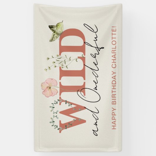 ワイルド&オネダーフルテラコッタガール1st誕生日 横断幕 (縦)