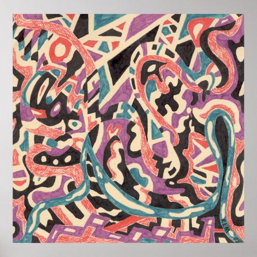 "ワイルド"オリジナル抽象芸術 ポスター (正面)