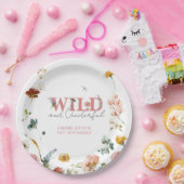ワイルド&オンダーフルフローラピンクガール1st誕生日 ペーパープレート (パーティー)