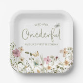 ワイルド&オンダーフルワイルドフラワー1st誕生日パーティー ペーパープレート (正面)