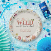 ワイルド&オンダーフル押し花ガール1st誕生日 ペーパープレート (パーティー)