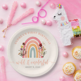 ワイルド&オンダーフル野草虹の第1の誕生日 ペーパープレート