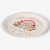 ワイルド&オンダーフル野草虹の第1の誕生日 ペーパープレート (アングル)