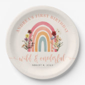 ワイルド&オンダーフル野草虹の第1の誕生日 ペーパープレート (正面)
