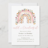 ワイルド&オンダーフル野草虹の第1の誕生日 招待状 (正面)
