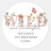 ワイルド&オンダーフルWildflower 1st誕生日ステッカー ラウンドシール (正面)