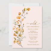 ワイルド&オンダーフルWildflower Girl 1st誕生日 招待状 (正面)