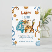 ワイルド&カワイタイガー4th誕生日招待状 招待状 (スタンド正面)