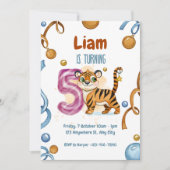 ワイルド&カワイタイガー5th誕生日招待状 招待状 (正面)