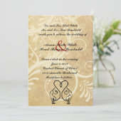 ワイルド·キャット·ラバーズ·ブラック·アンド·金ゴールド結婚式招待状 招待状 (スタンド正面)