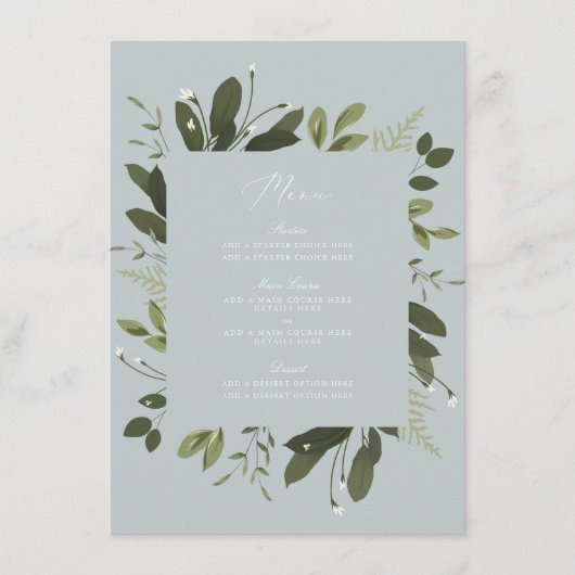 ワイルド＆グリーンメニューカード メニュー (正面)