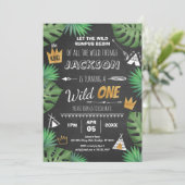 ワイルド・シング・グリッター ワン バースデー・ボーイ 黒板 招待状 (スタンド正面)